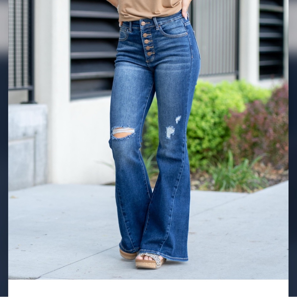 Risen Blue Flare Jeans